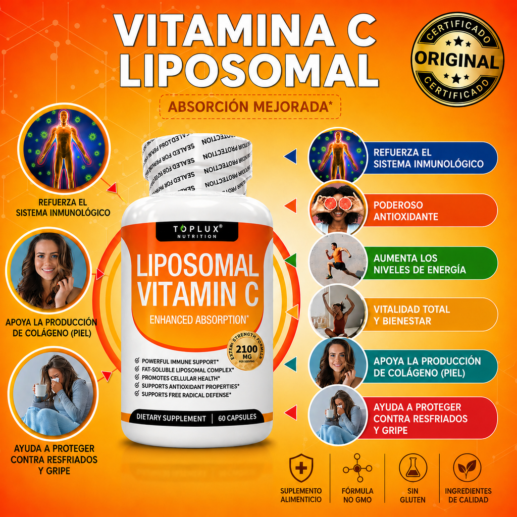 Liposomal Vitamin C, Toplux, 60 caps.